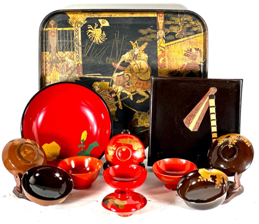 Japanese Lacquer Trays and Serving Pieces (1 of 14)