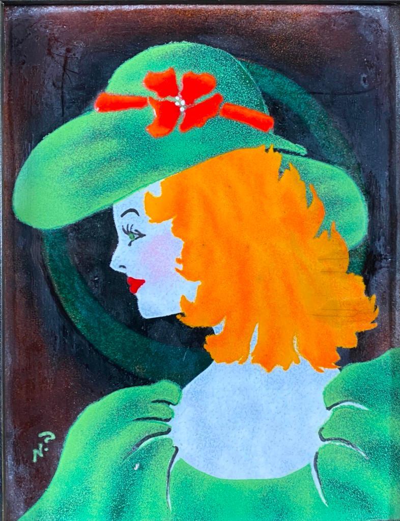 20thc. School, Artist Unknown, Enamel on Copper Picture (1 of 5)