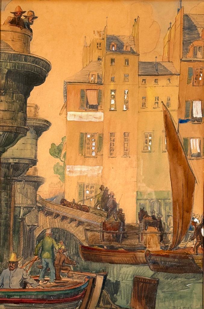 Paul B. Travis Watercolor, Paris, 1917 (1 of 9)