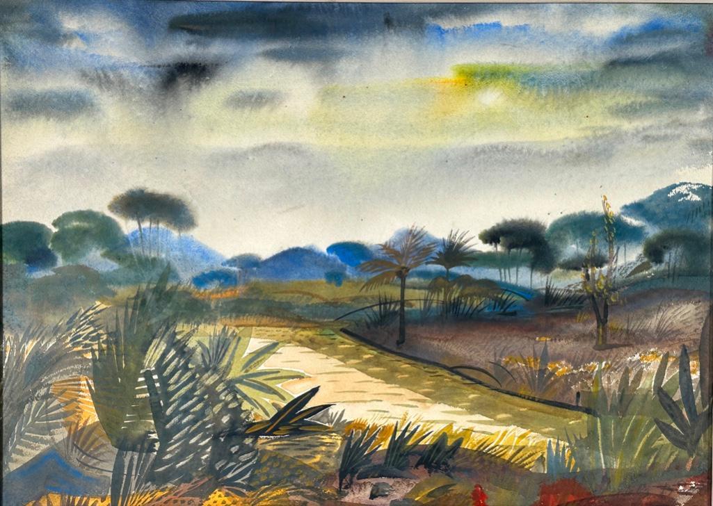 Paul B. Travis Watercolor, African Landscape (1 of 7)