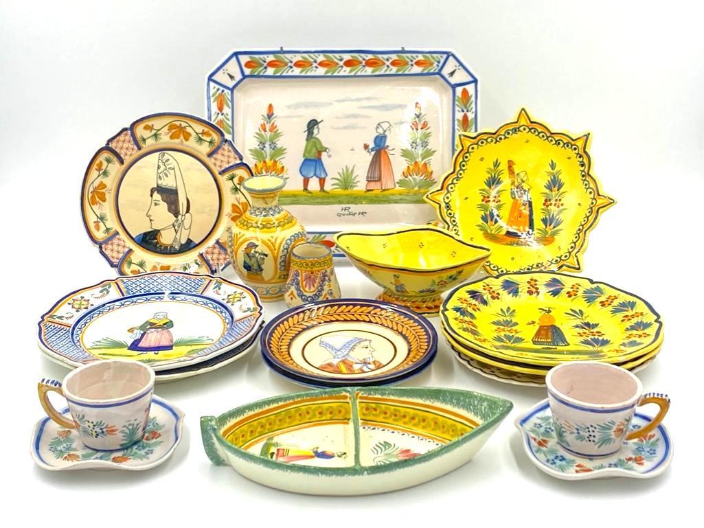 Assorted Lot of Antique Henriot Quimper Faience (1 of 14)