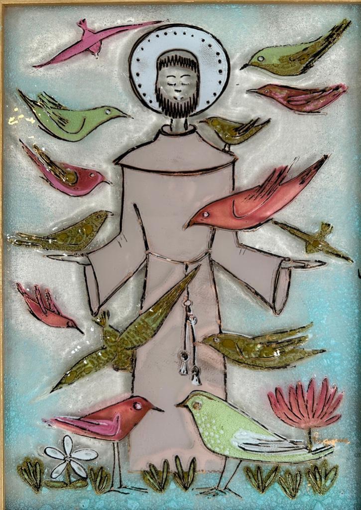 Michael and Frances Higgins Fused Glass Panel, St. Francis of Assisi (1 of 6)