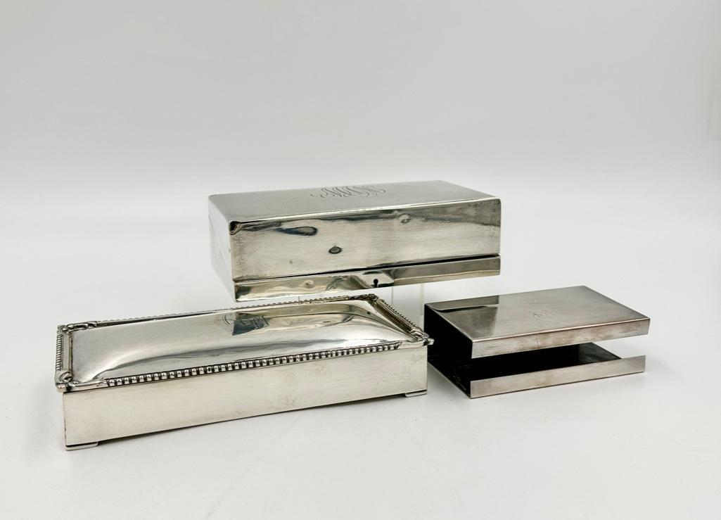 Lot of Three Silver Cigarette and Match Items (1 of 15)