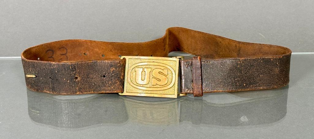 Indian Wars Era US Belt Plate and Belt (1 of 4)