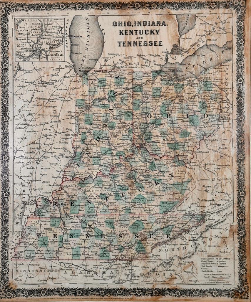 Ohio, Indiana, Kentucky and Tennessee Map (1 of 5)
