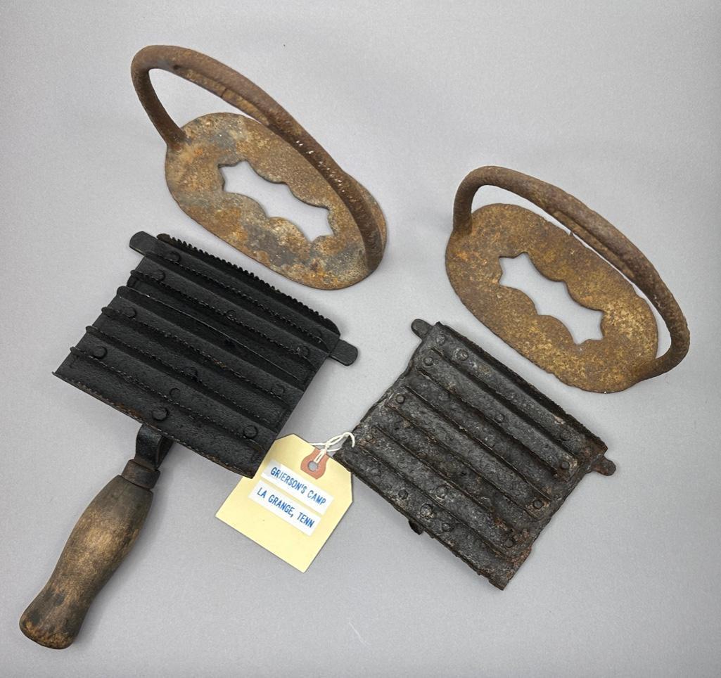 Two Civil War Curry Combs and Stirrups (1 of 6)