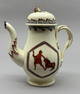 Early English Creamware Chocolate Pot, Neoclassical Decoration