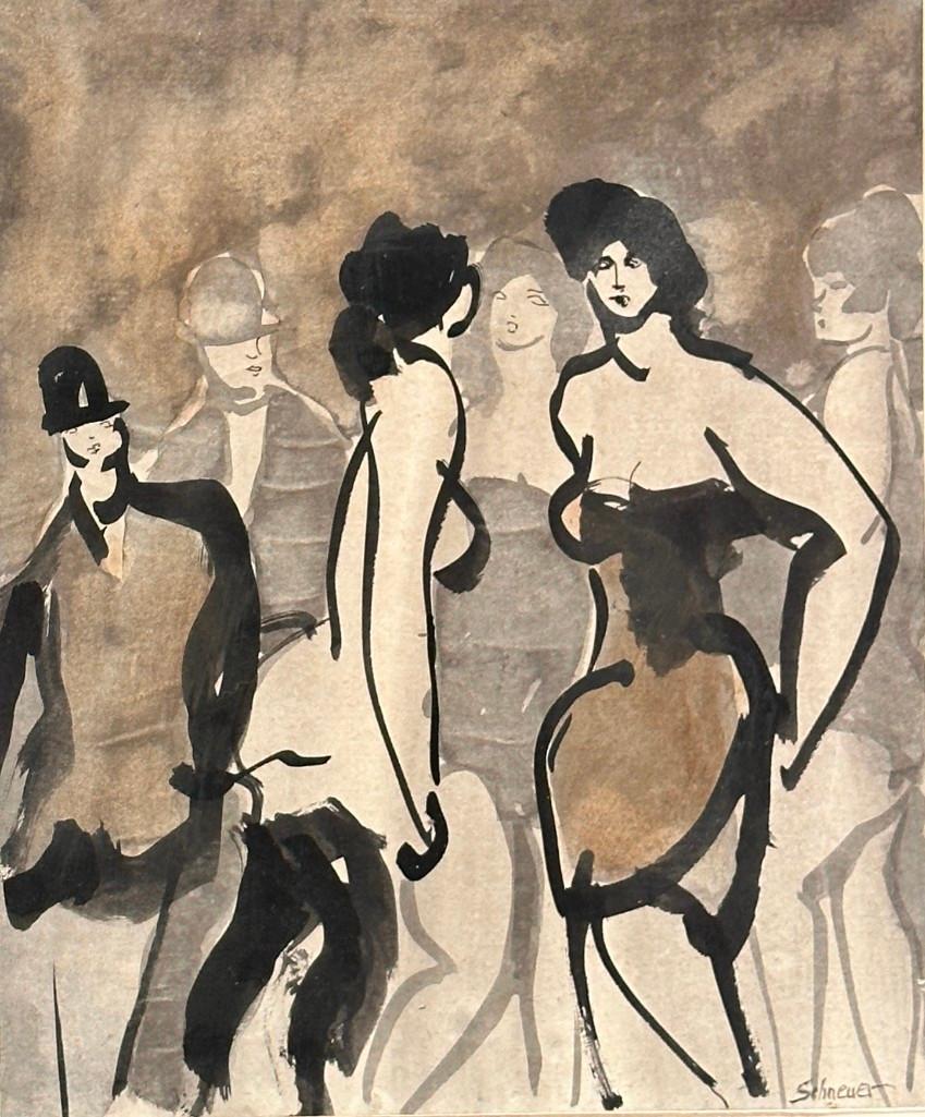 David Schneuer Pen and Ink, Ladies of The Evening (1 of 7)