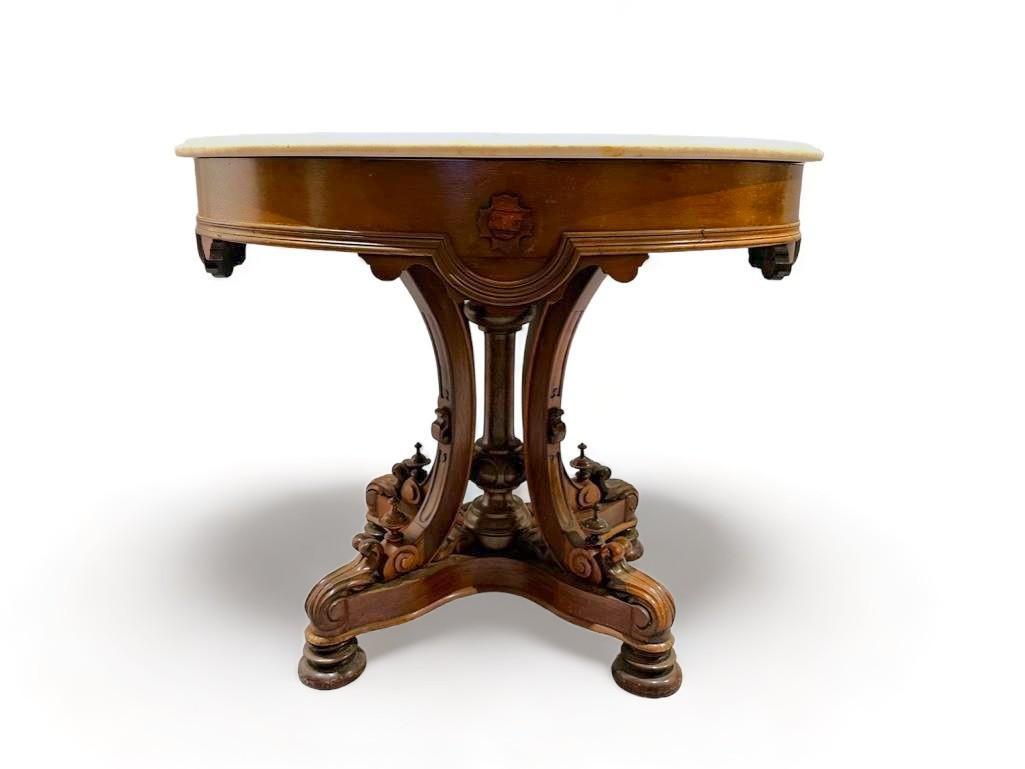 Victorian Marble Top Center Table (1 of 5)