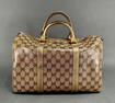 Gucci Gold GG Crystal Canvas Joy Boston Handbag