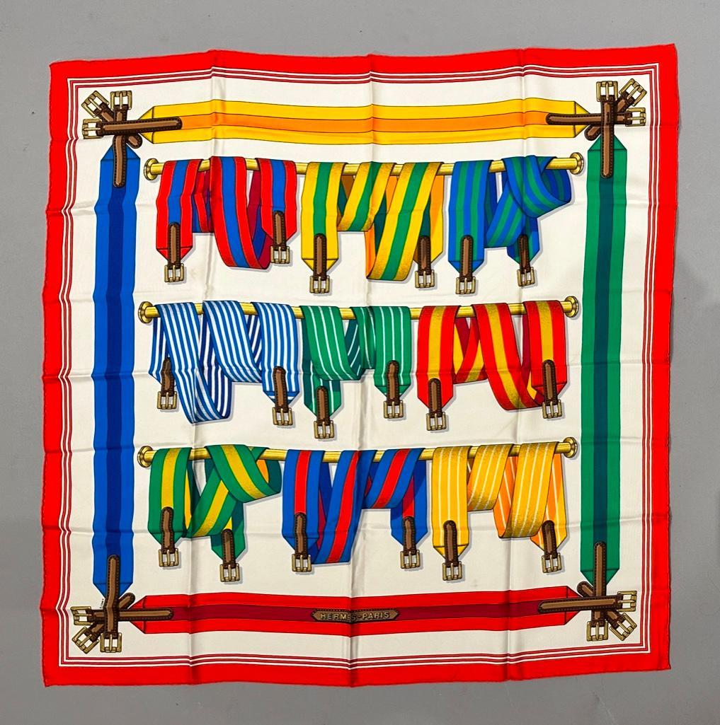 Hermes Silk Twill Scarf, Equestrian Belts (1 of 6)