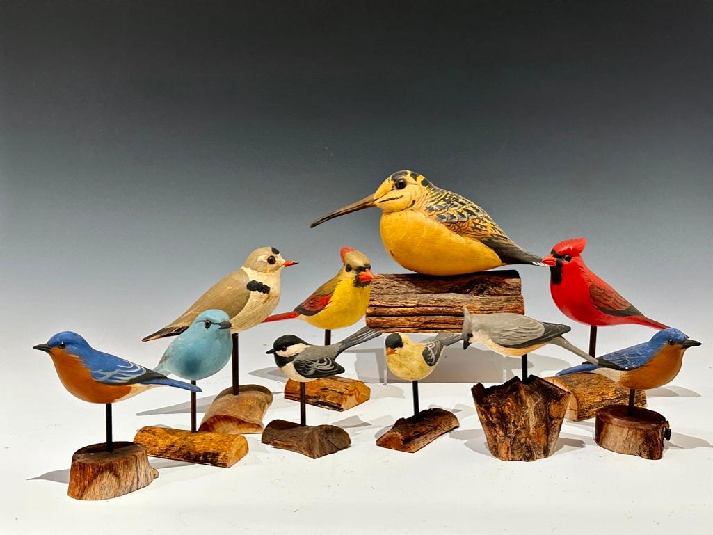 Robert Guge, Assortment of Carved Birds with Red Cardinal (1 of 10)