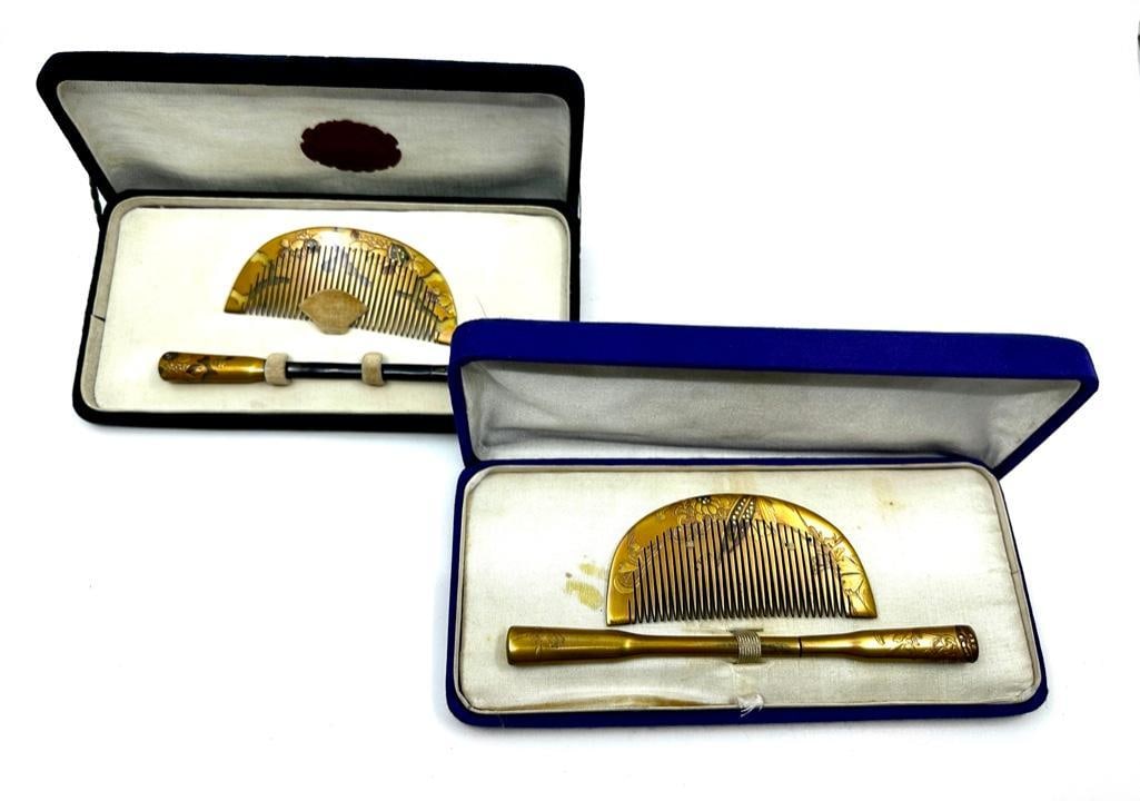 Two Japanese Lacquer Hair Ornament Sets, Meiji Period (1 of 7)