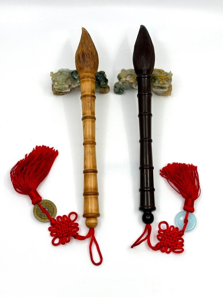 Two Japanese Brush Form Brush Holders with Hardstone Brush Rests (1 of 7)