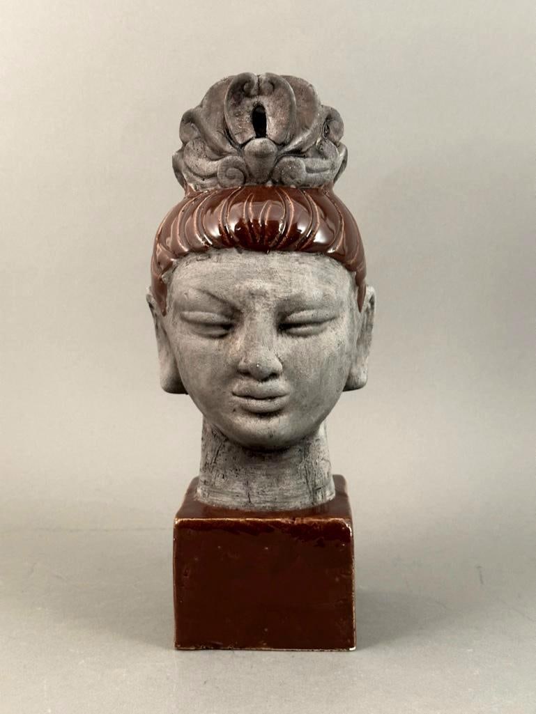 Aldo Londi for Bitossi Glazed Ceramic Head of a Kwan Yin (1 of 8)