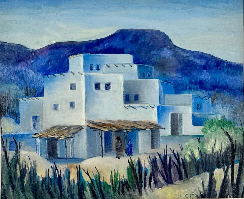 Harvey Gregory Prusheck Oil, Adobe House, New Mexico Auction
