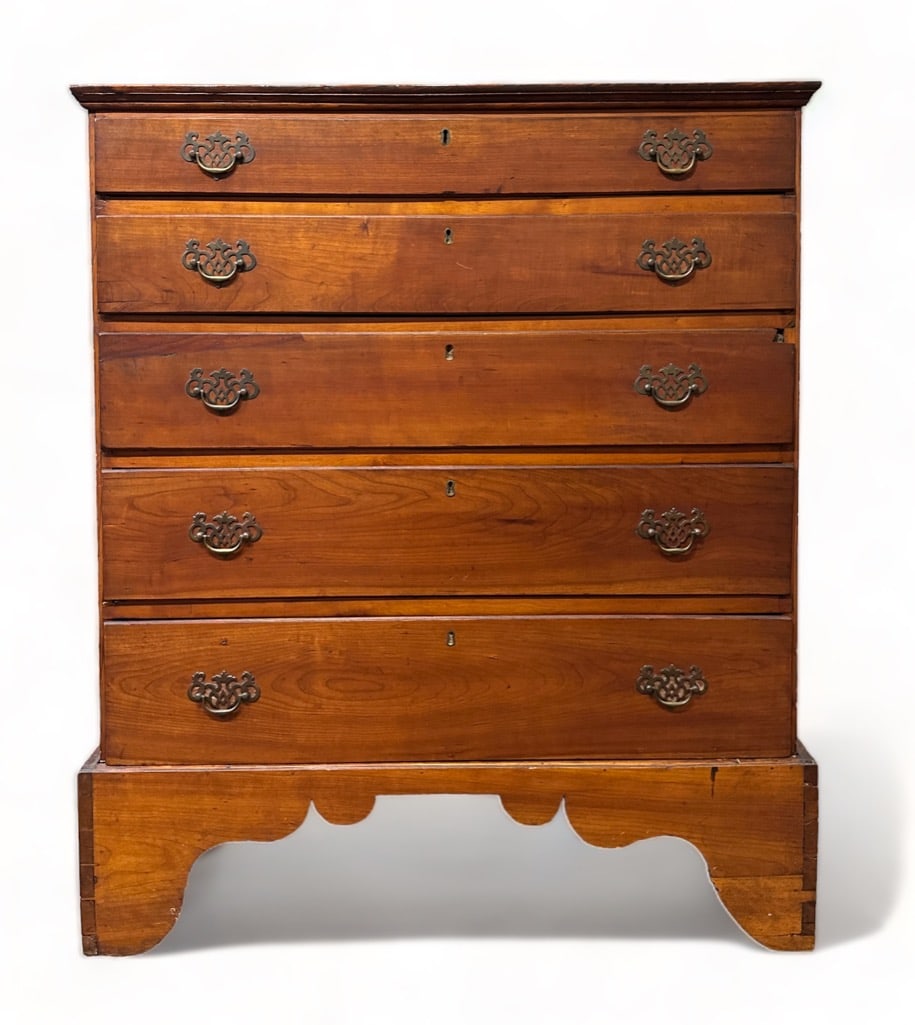 American Pine Tall Chest, 18thc. (1 of 9)