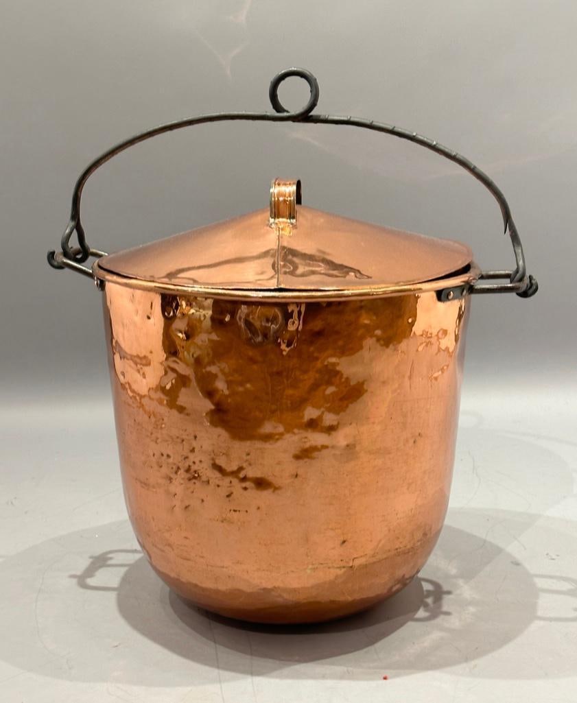 Large Antique Copper Cauldron (1 of 7)