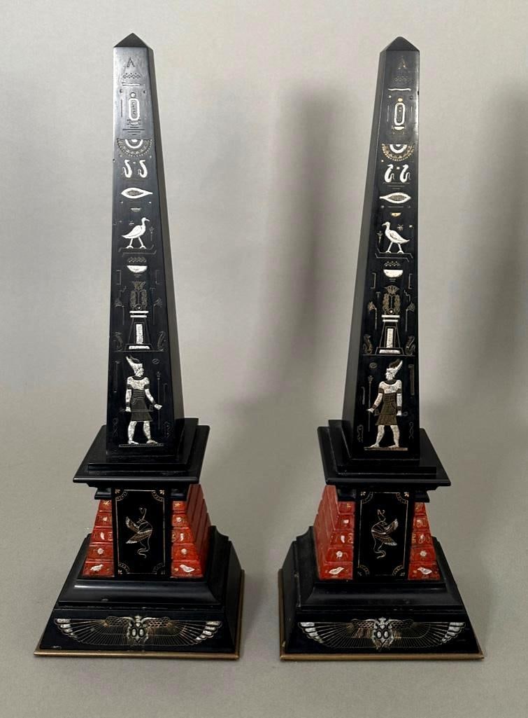 Pair of Egyptian Revival Marble Obelisks, 19thc. (1 of 13)