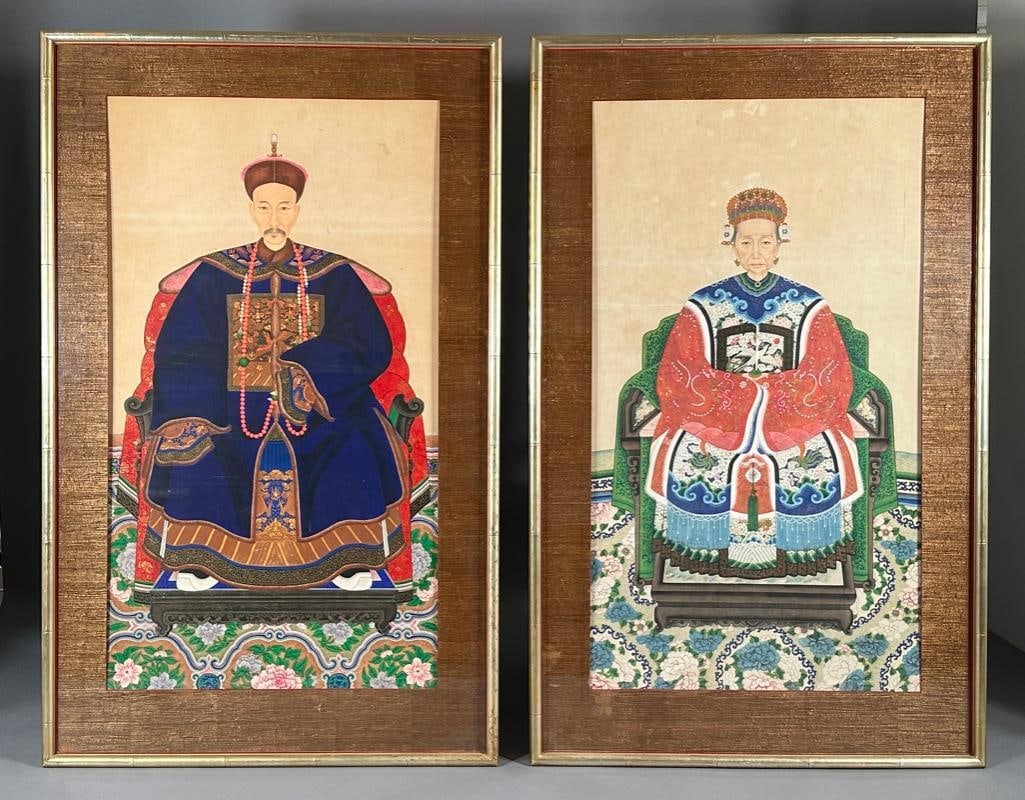 Pair of Chinese Ancestor Portraits (1 of 17)