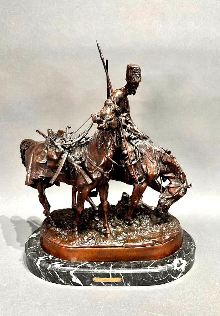 After Eugene Alexandrovitch Lanceray, Bronze, "Cossack Plunder" (1 of 19)