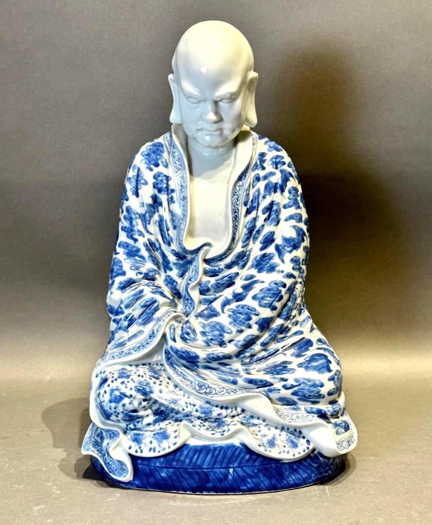 Chinese Blue and White Porcelain Figure of a Monk (1 of 7)