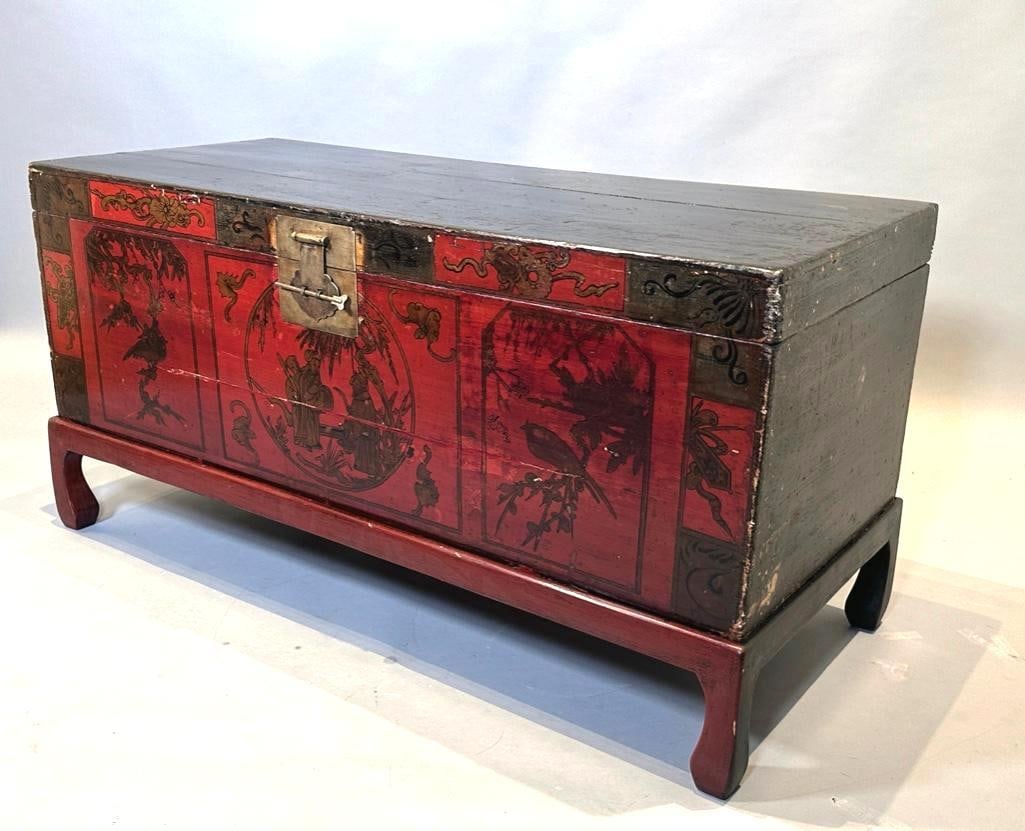 Chinese Lacquer Chest on Stand (1 of 15)