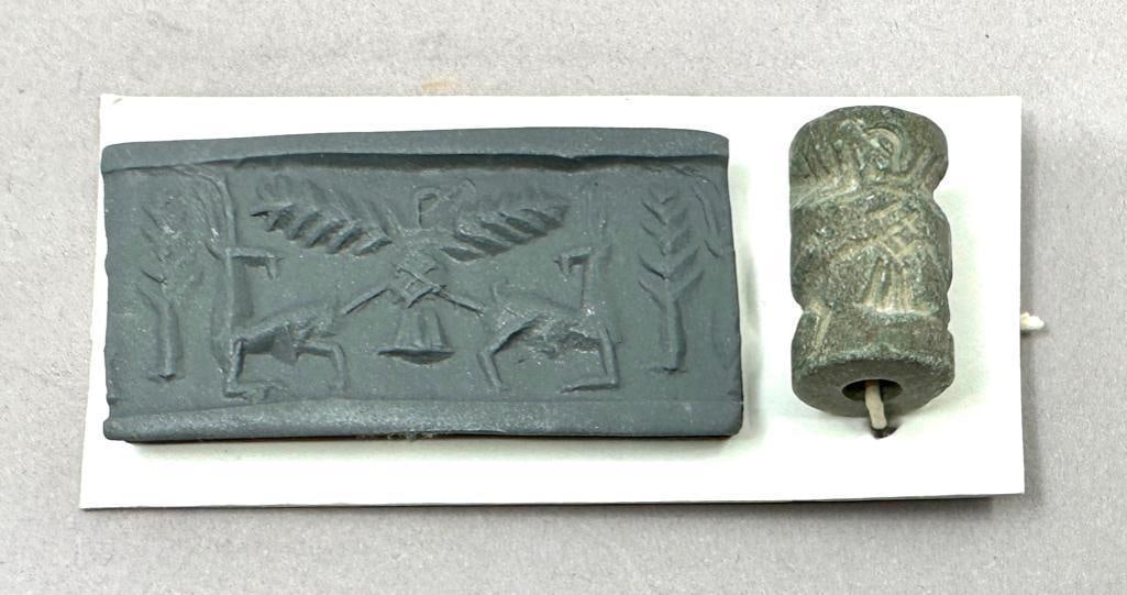 Late Akkadian Cylinder Seal, ca. 2200-2100 BCE (1 of 2)