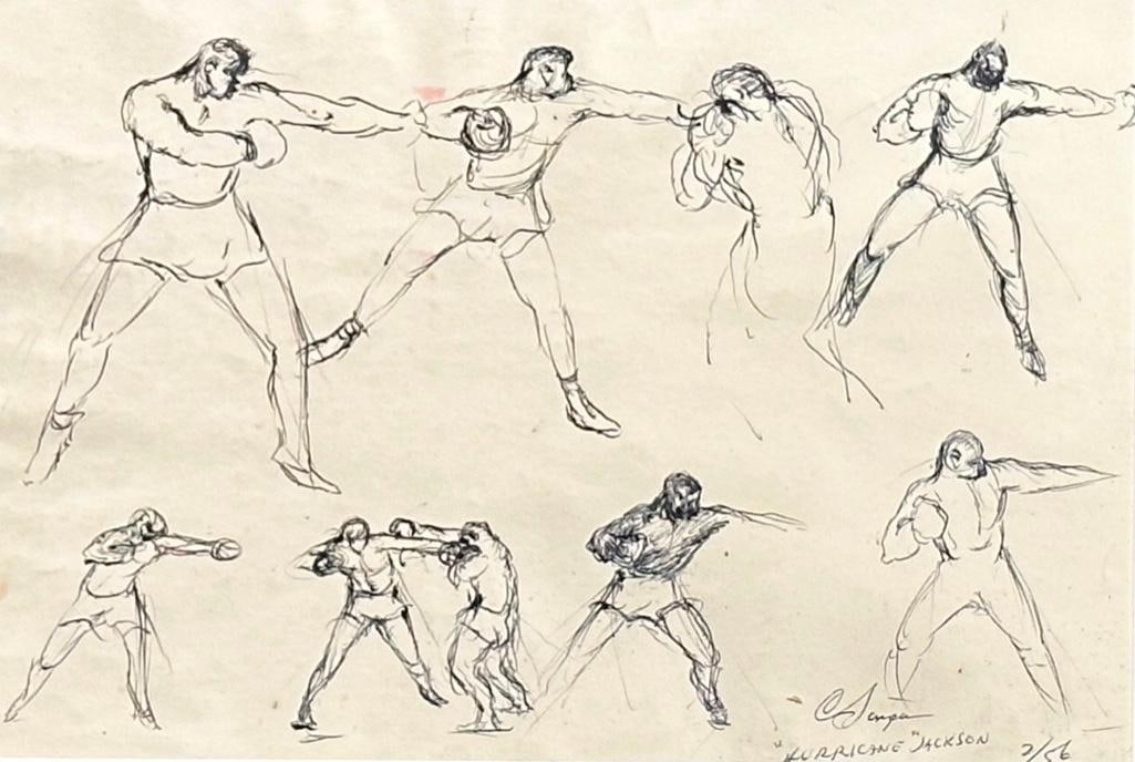 Clyde Singer Drawing, Sketch for Hurricane Jackson (1 of 9)