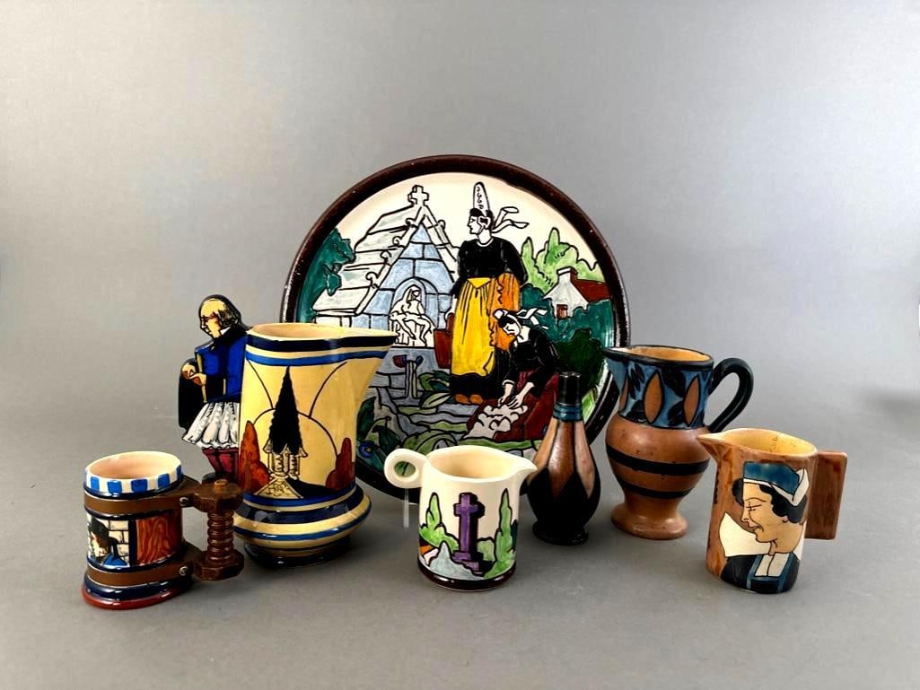 Assorted Quimper Faience Grouping, Odetta, Paul Fouillon and Others (1 of 14)
