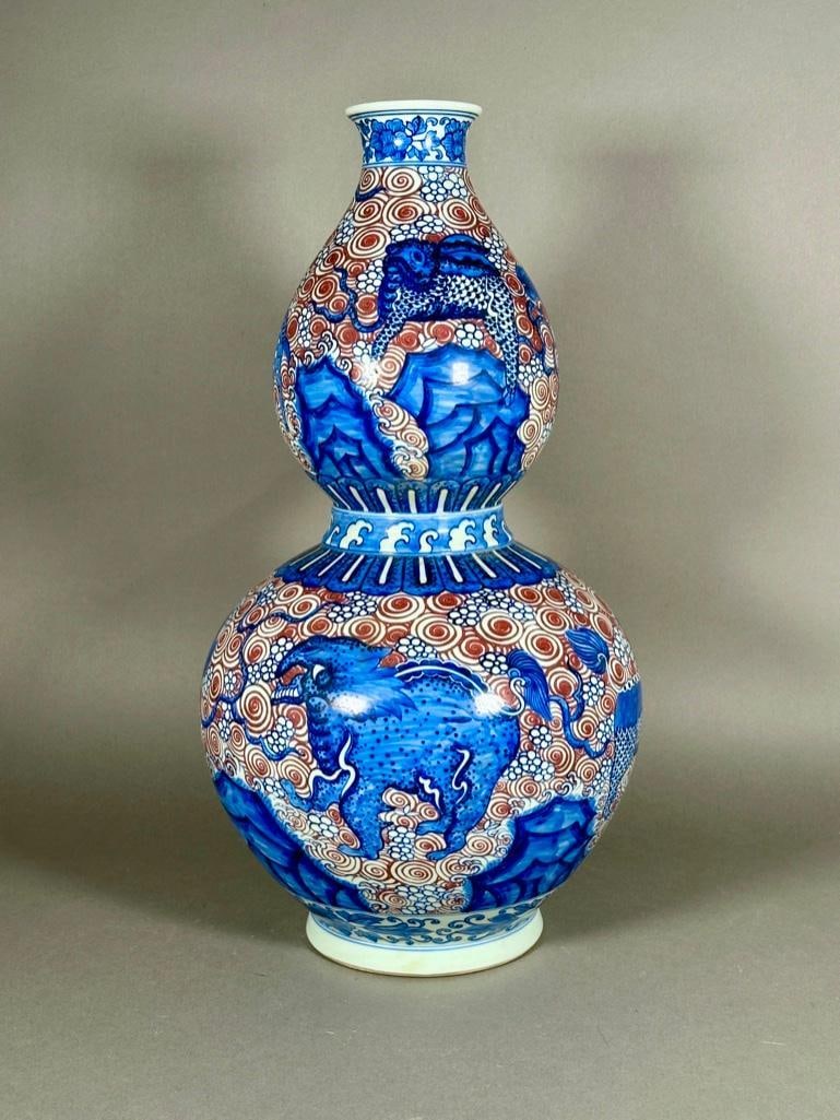 Large Qing Qianglong Style Double Gourd Vase, Modern (1 of 9)
