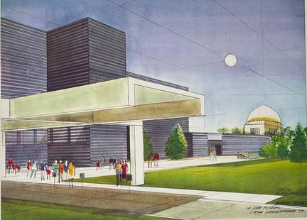 Viktor Schreckengost Lithograph, The Cleveland Museum of Art: Viktor Schreckengost (American 1906-2008) The Cleveland Museum of Art, 1979, offset lithograph, signed in the plate, signed and inscribed in ink lower right, "To John Puskas, Viktor Schreckengost,