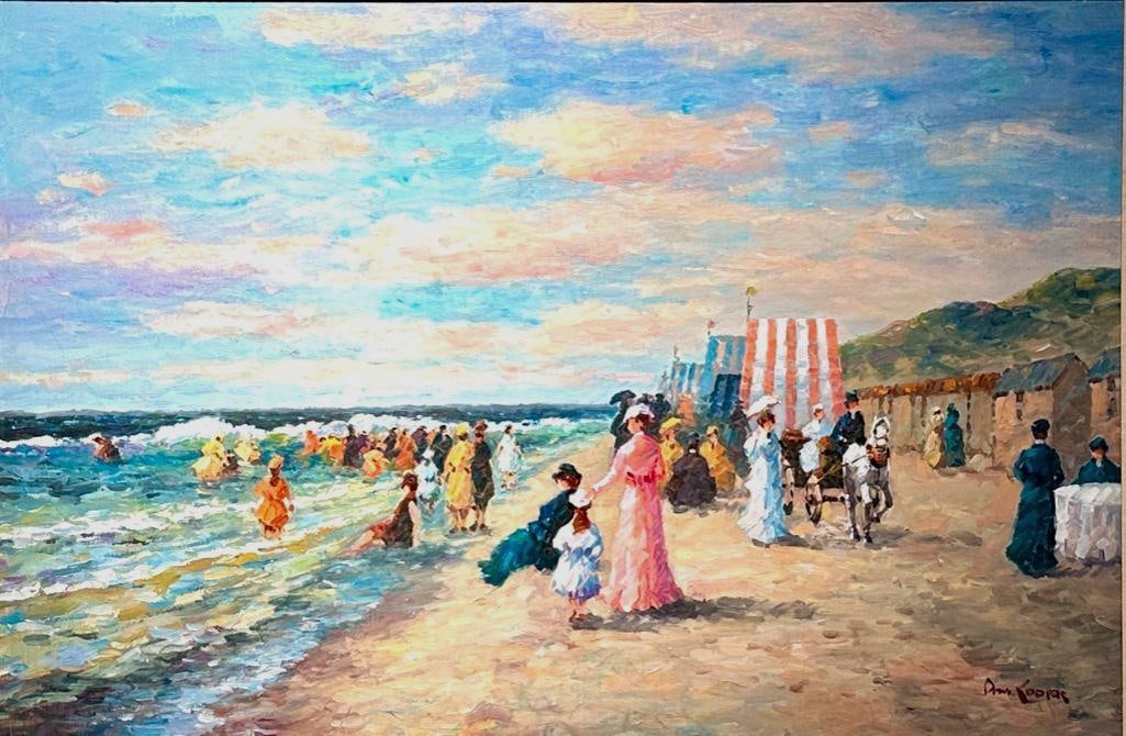 D. Kooper Oil, Beach Scene of the Belle Epoque (1 of 8)