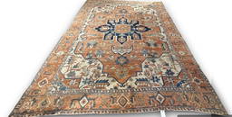 ca. 1880's Antique Persian Woven Wool Serapi Carpet, 13’6" x 10’7"