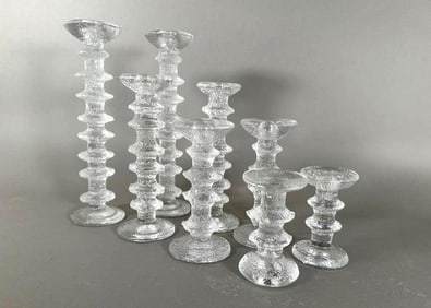 Eight Timo Sarpaneva Festivo Candlesticks for Iittala