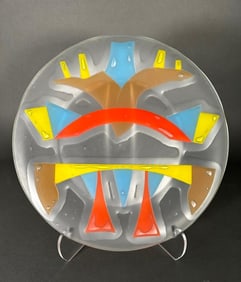 Unique Michael Higgins Fused Glass Charger