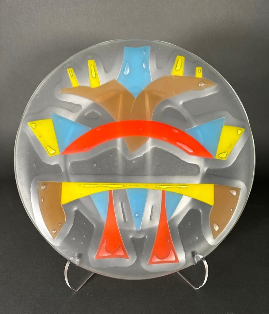 Unique Michael Higgins Fused Glass Charger (1 of 4)