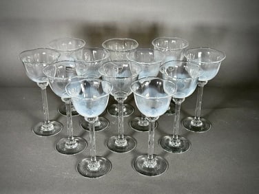 Twelve Stenhytta Swedish Art Glass Goblets