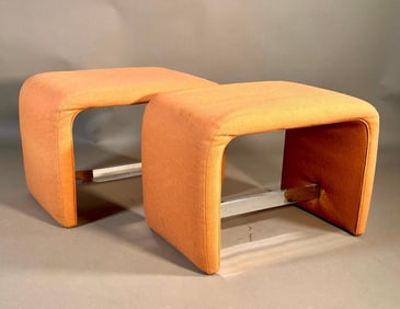 Pair of Milo Baughman Waterfall Ottomans for Thayer Coggin