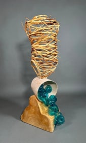 Joey Kirkpatrick and Flora Mace Wood and Glass Sculpture