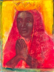 Walt Lieberman Enamel Painting on Glass