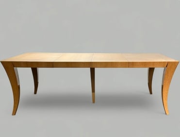 Dakota Jackson Australian Lacewood Veneered Dining Table with Leaves
