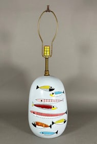 Aldo Londi for Bitossi, Raymor, Fish Table Lamp