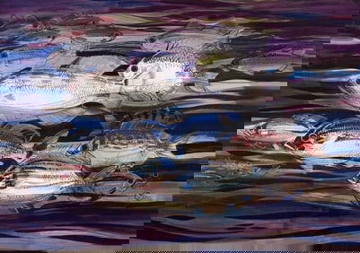 Viktor Schreckengost Watercolor, Fish in the Sea