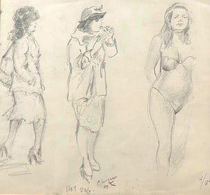 Clyde Singer Drawing, "Hot Dog"