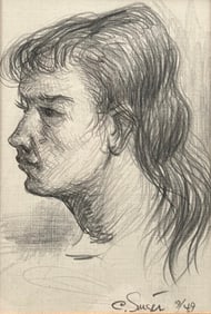 Clyde Singer Drawing, Head of a Girl