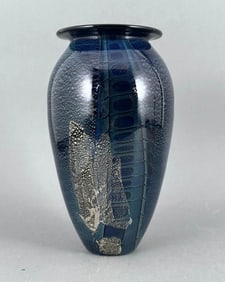 Robert Eickholt Studio Glass Vase, Reptile Pattern