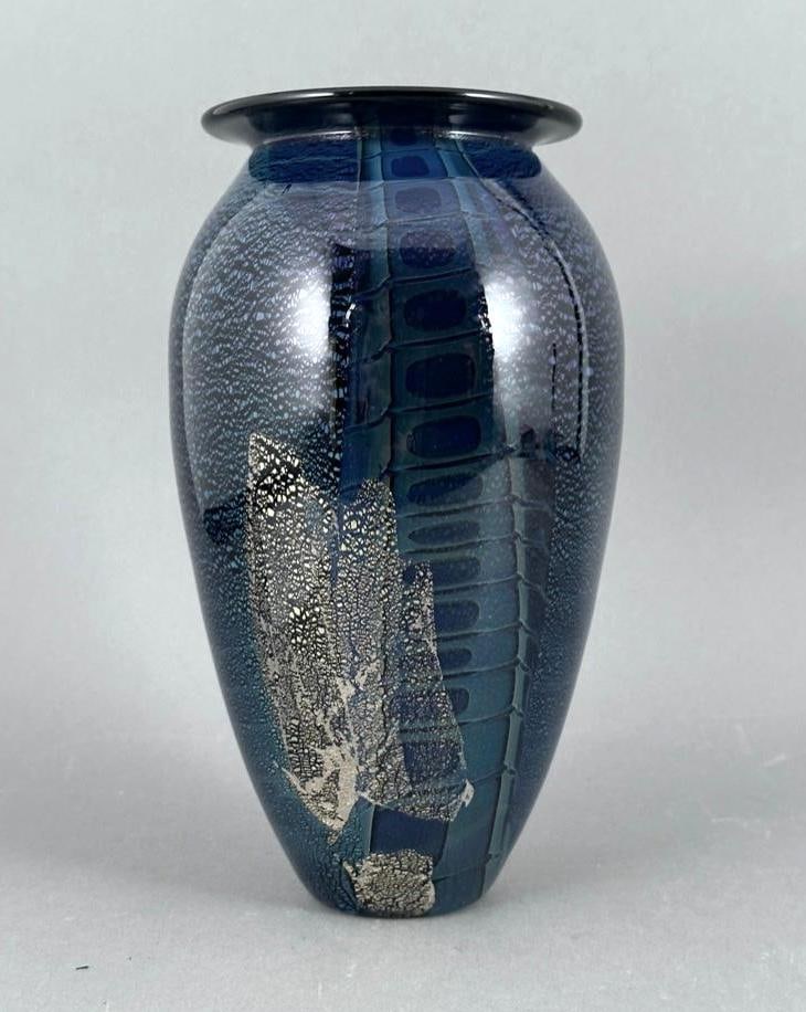 Robert Eickholt Studio Glass Vase, Reptile Pattern (1 of 14)