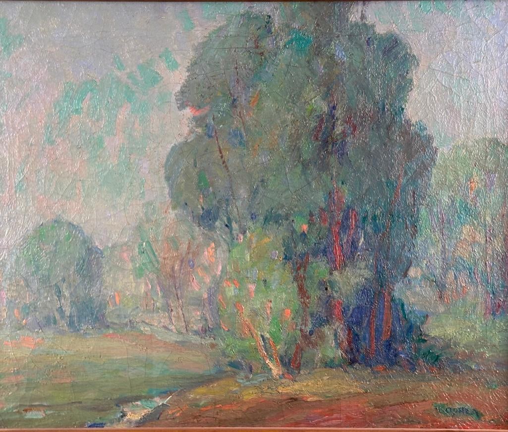 20thc. American School Oil, Landscape with Blue Trees (1 of 7)