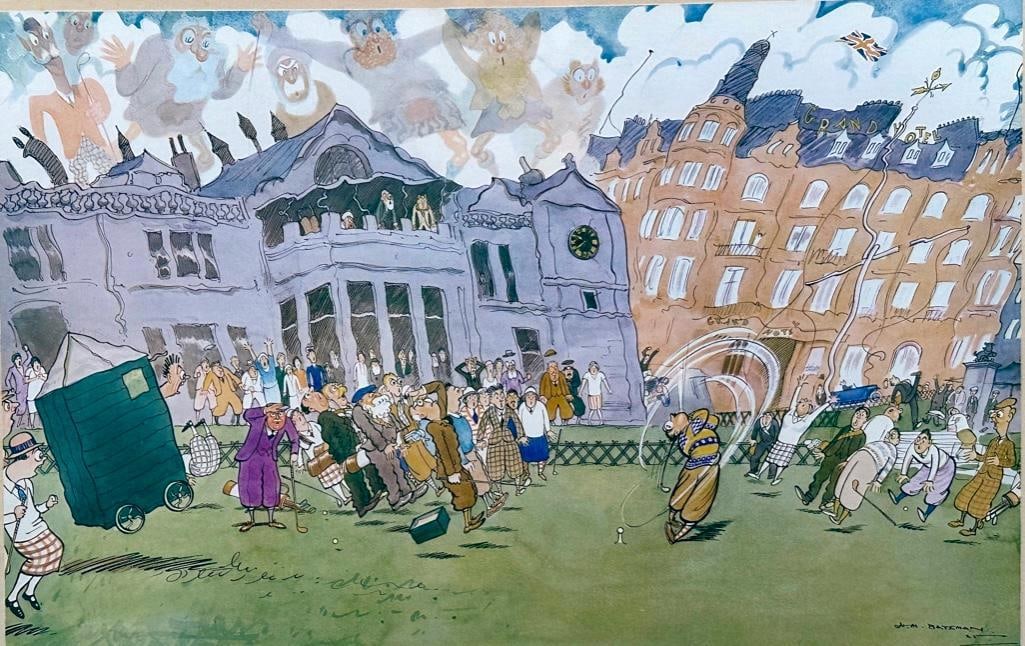 Henry Mayo Bateman Lithograph, "The Man Who Missed the Ball on the First Tee" (1 of 9)